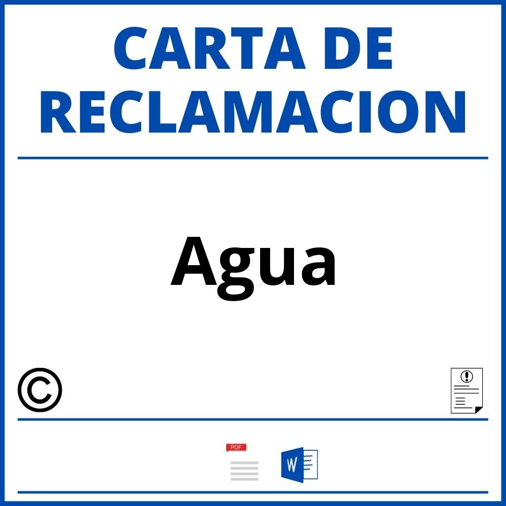 Modelo Carta Reclamacion Agua