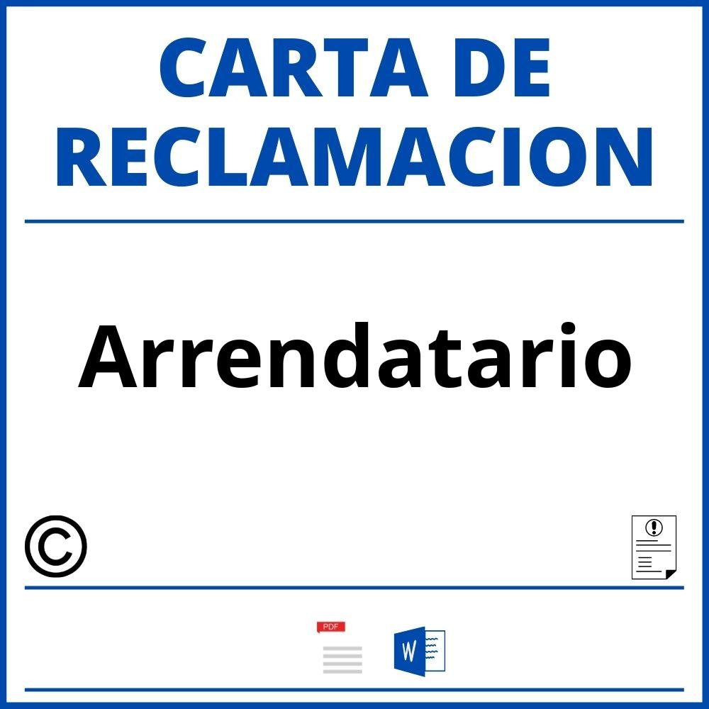 Modelo Carta Reclamacion Arrendatario Pdf Word 6897