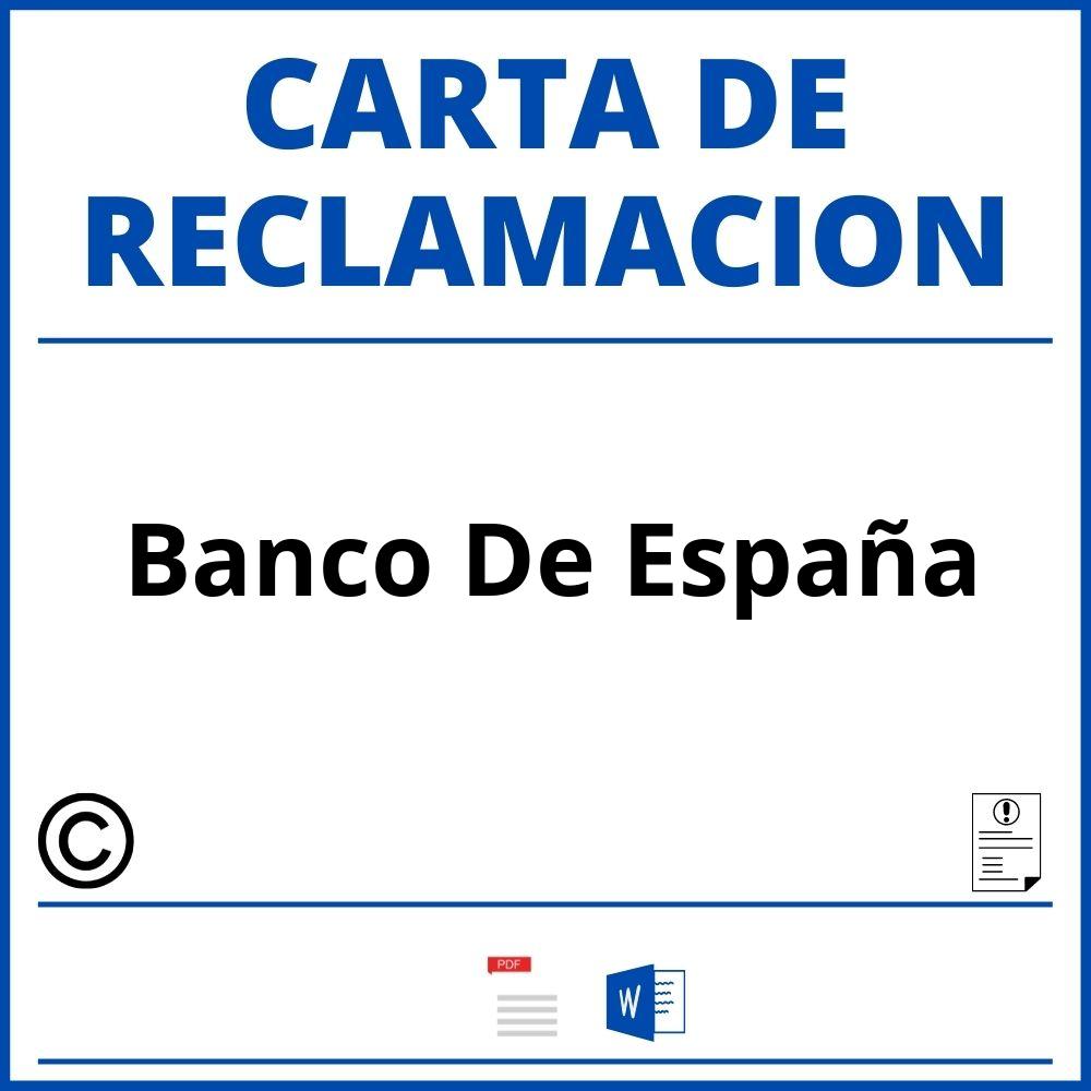 Modelo Carta Reclamacion Banco De España