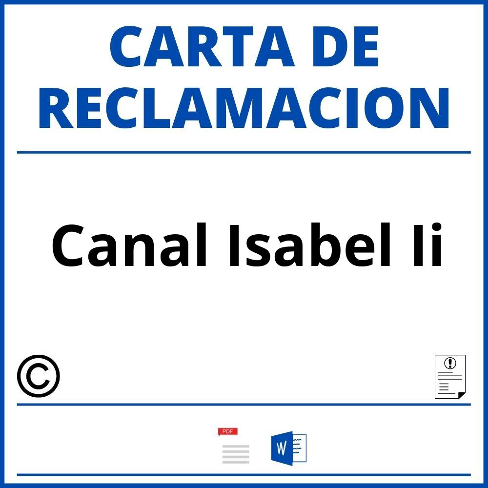 Modelo Carta Reclamacion Canal Isabel Ii