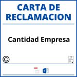 Modelo Carta Reclamacion Cantidad Empresa