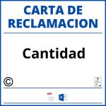 Modelo Carta Reclamacion Cantidad