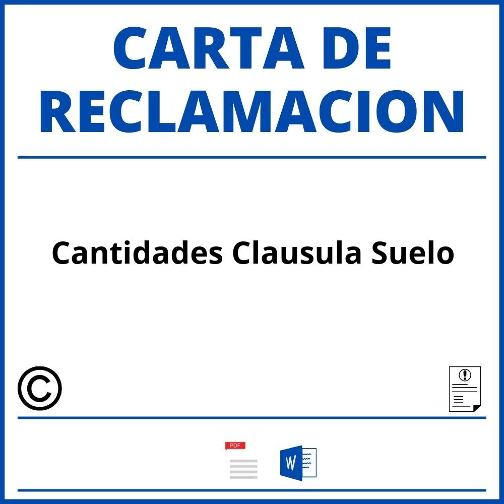 Modelo Carta Reclamacion Cantidades Clausula Suelo