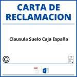 Modelo Carta Reclamacion Clausula Suelo Caja España