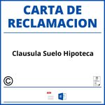 Modelo Carta Reclamacion Clausula Suelo Hipoteca