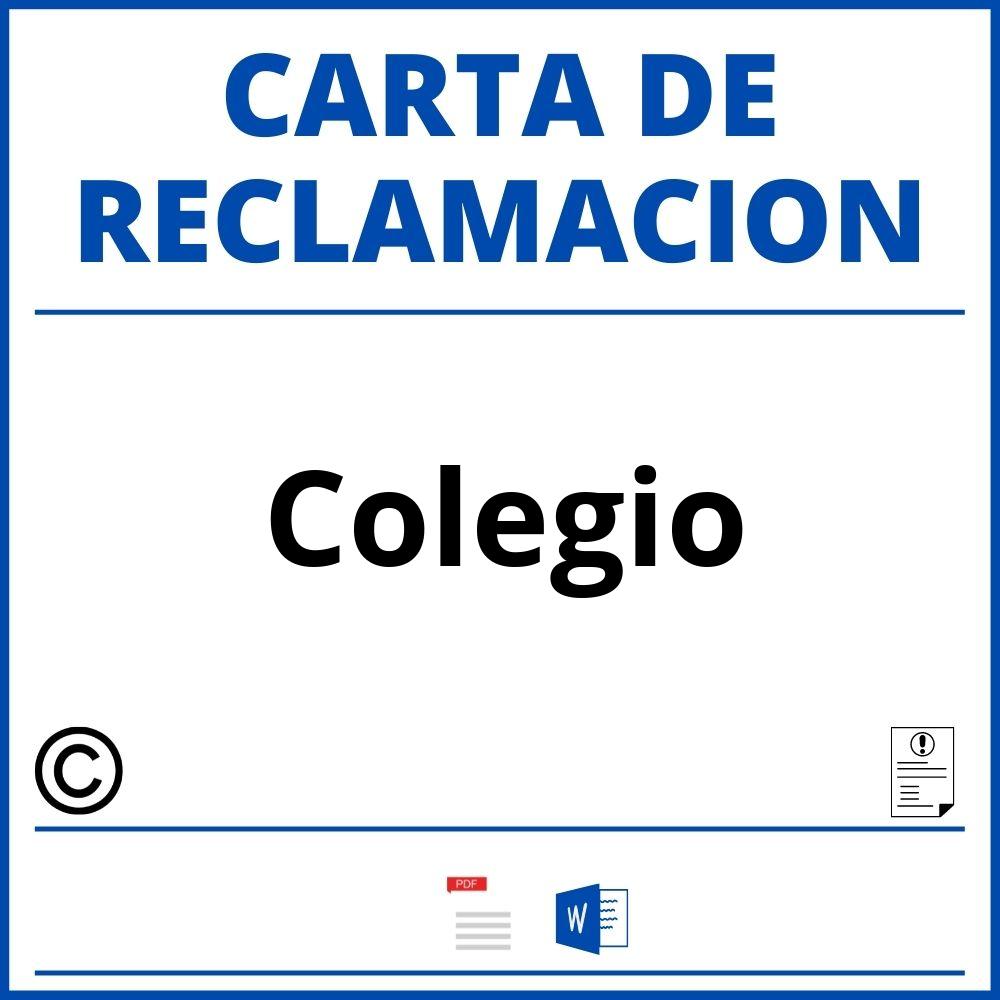 Modelo Carta Reclamacion Colegio