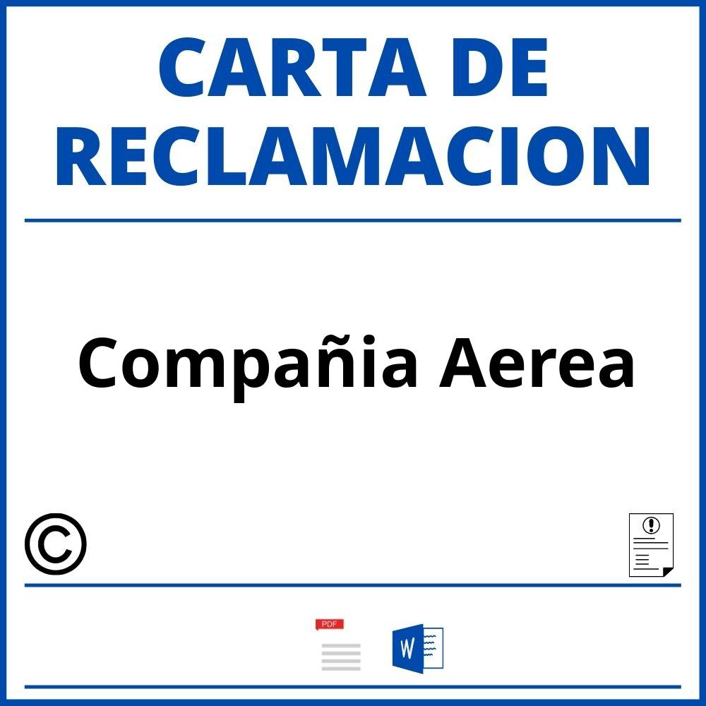 Modelo Carta Reclamacion Compañia Aerea