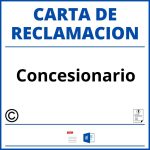 Modelo Carta Reclamacion Concesionario