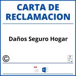 Modelo Carta Reclamacion Daños Seguro Hogar