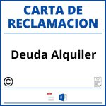 Modelo Carta Reclamacion Deuda Alquiler