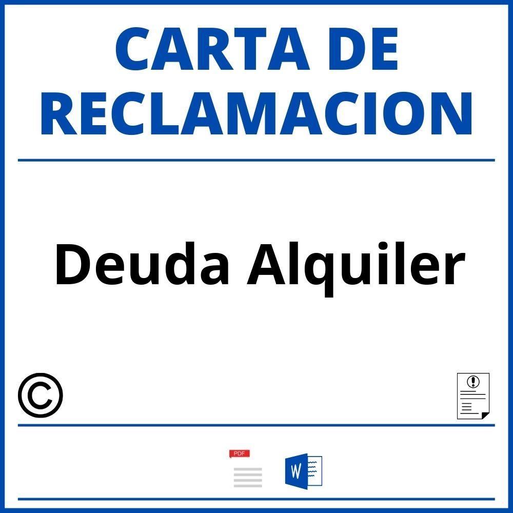 Modelo Carta Reclamacion Deuda Alquiler