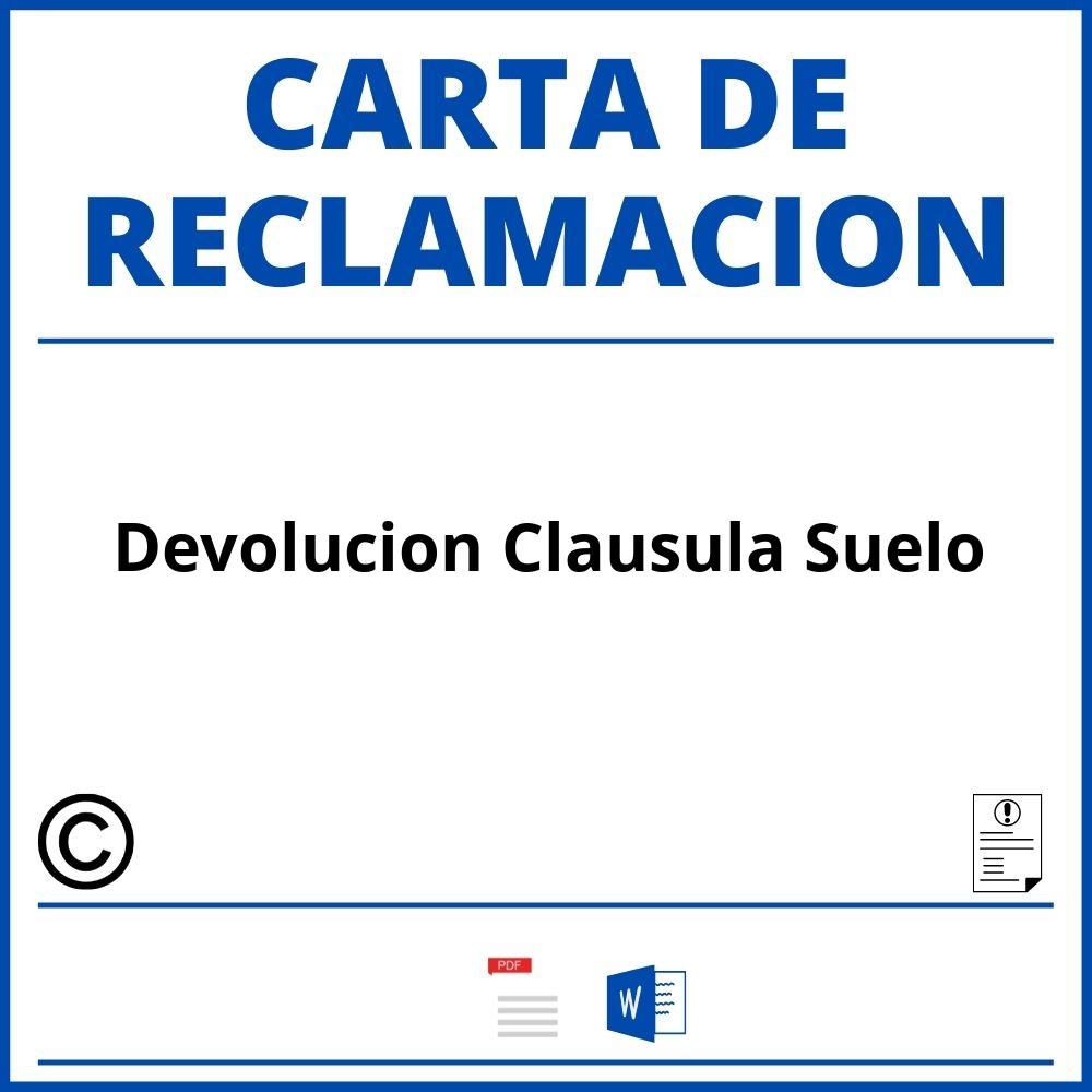 Modelo Carta Reclamacion Devolucion Clausula Suelo