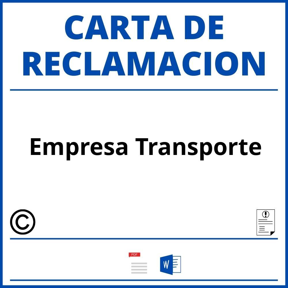 Modelo Carta Reclamacion Empresa Transporte