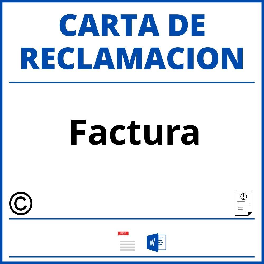 Modelo Carta Reclamacion Factura