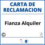 Modelo Carta Reclamacion Fianza Alquiler