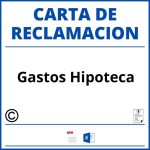 Modelo Carta Reclamacion Gastos Hipoteca