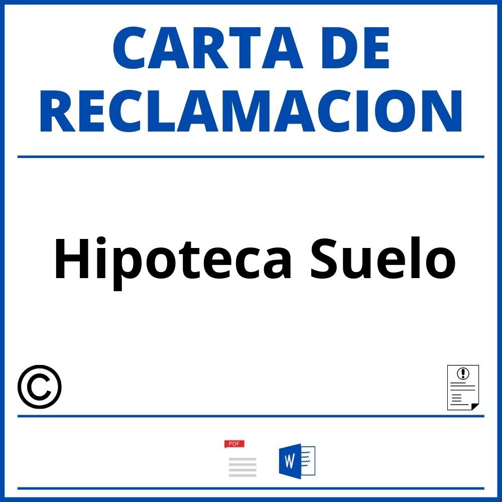 Modelo Carta Reclamacion Hipoteca Suelo