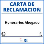 Modelo Carta Reclamacion Honorarios Abogado