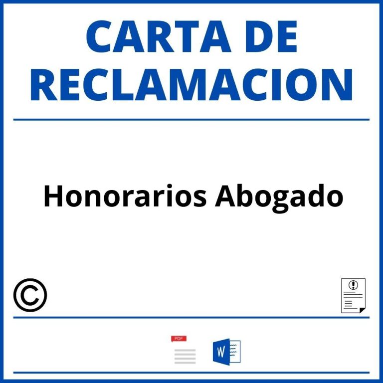 Modelo Carta Reclamacion Minuta Abogado | WORD PDF