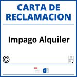 Modelo Carta Reclamacion Impago Alquiler