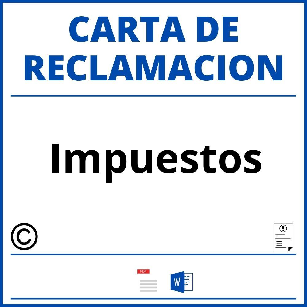 Modelo Carta Reclamacion Impuestos