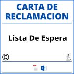 Modelo Carta Reclamacion Lista De Espera