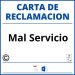 Modelo Carta Reclamacion Mal Servicio