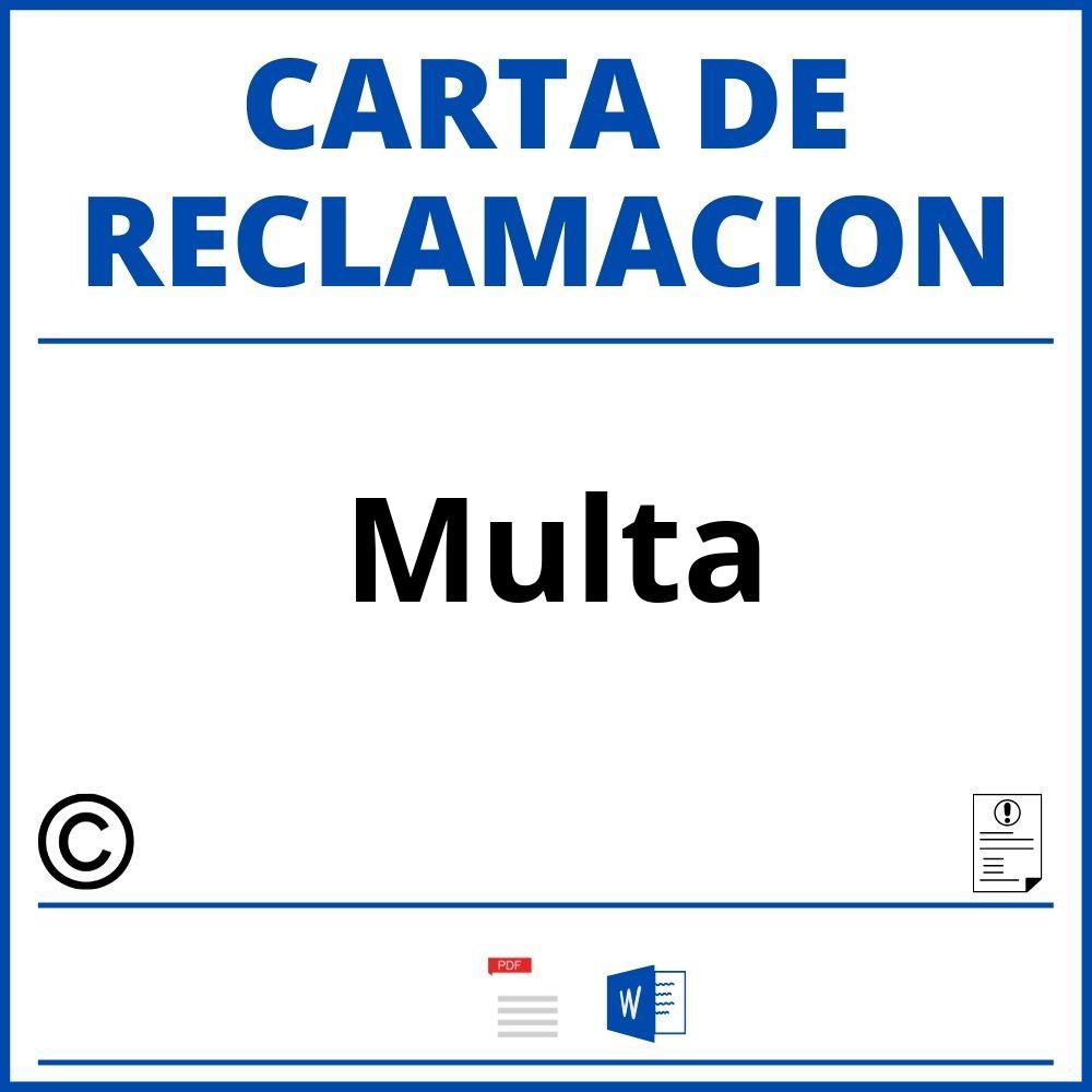 Modelo Carta Reclamacion Multa