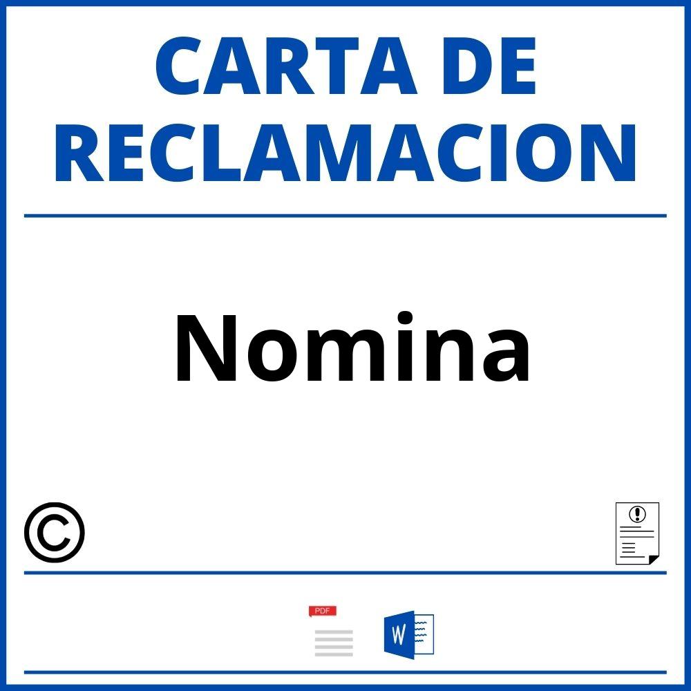 Modelo Carta Reclamacion Nomina