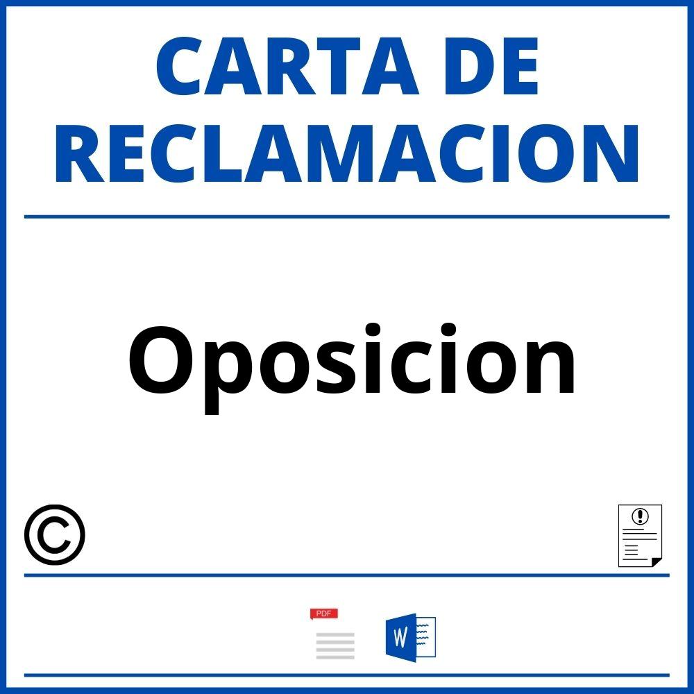 Modelo Carta Reclamacion Oposicion