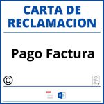 Modelo Carta Reclamacion Pago Factura