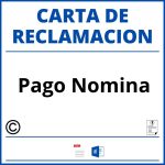 Modelo Carta Reclamacion Pago Nomina