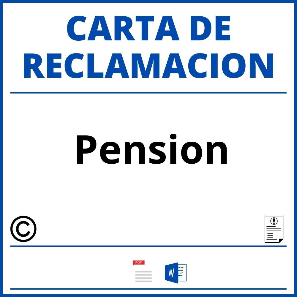 Modelo Carta Reclamacion Pension