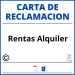 Modelo Carta Reclamacion Rentas Alquiler