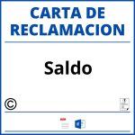 Modelo Carta Reclamacion Saldo