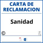 Modelo Carta Reclamacion Sanidad