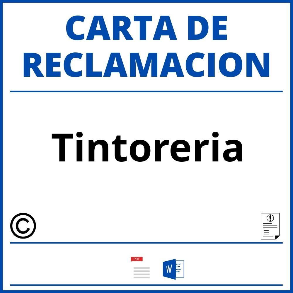 Modelo Carta Reclamacion Tintoreria