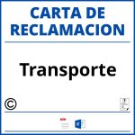 Modelo Carta Reclamacion Transporte