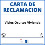 Modelo Carta Reclamacion Vicios Ocultos Vivienda