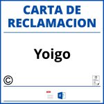 Modelo Carta Reclamacion Yoigo